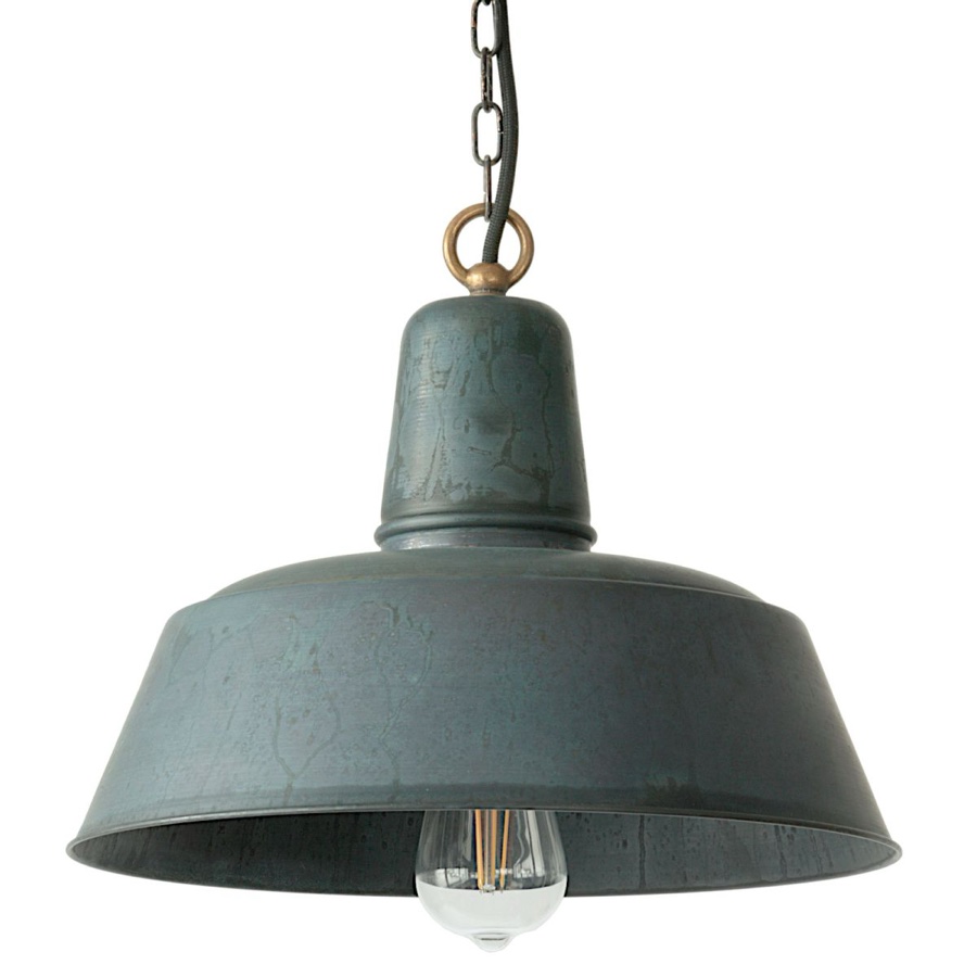 Industrial enamel pendant light by Bolich